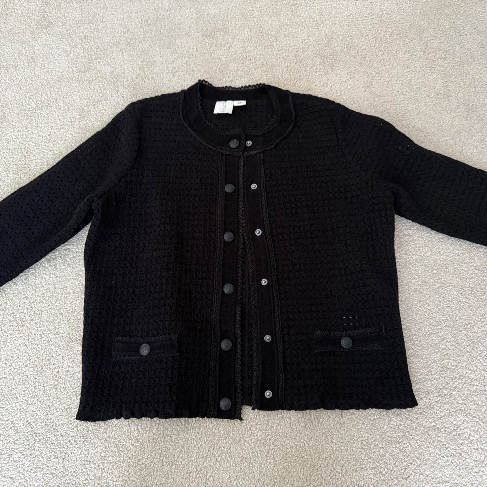 Joie Black Textured Cardigan size sm